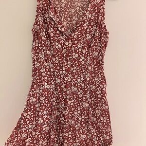Reformation Red and White Floral Dress
